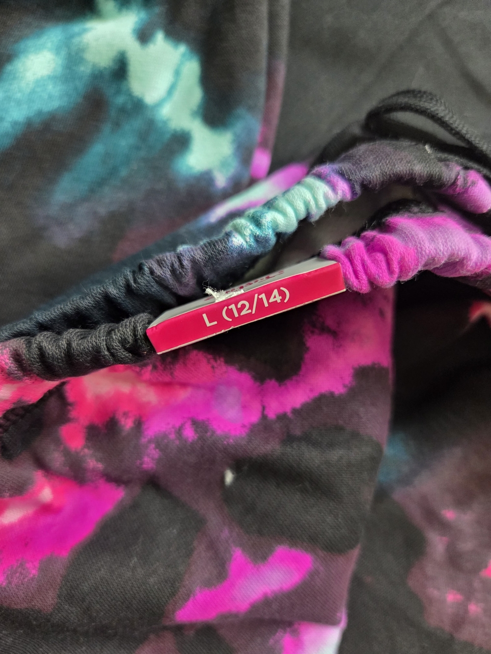 Justice Girls' Tie-Dye Joggers - Black, Pink & Teal - Picture 4 of 4